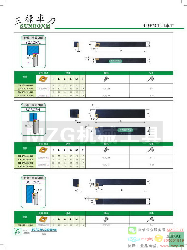 台湾三禄SUNROXM内径车刀